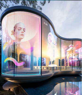 Tabellone per le affissioni ultrasottile TV del contrassegno di Digital della parete di LED del film autoadesivo trasparente dell'esposizione video