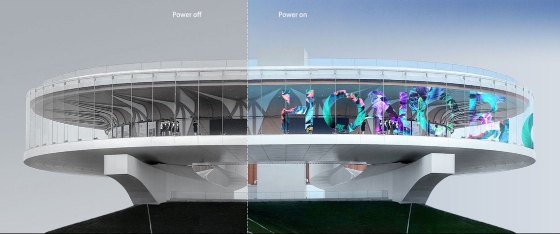 Film trasparente di colore pieno P20 P31.25 LED di RGB autoadesivo