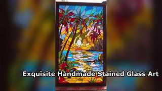 Uno sguardo più da vicino: vetrate artistiche fatte a mano al 100% per decorazioni murali con disegni appesi